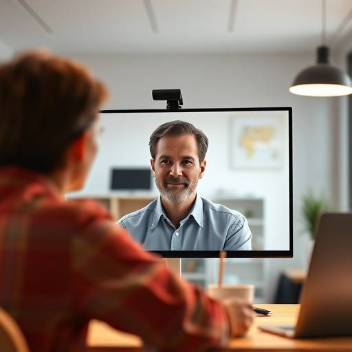 Imagen de un curso de oratoria online, mostrando a una persona participando en una videoconferencia y aprendiendo habilidades de comunicación